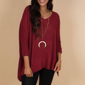 Open knit sweater